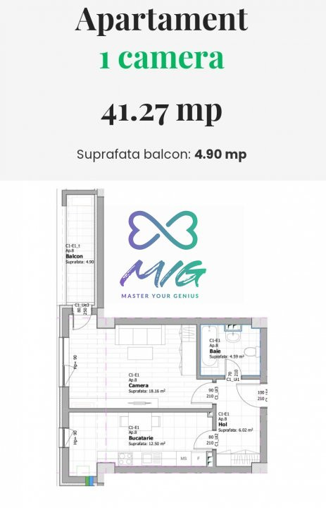 Apartament 1 camera, decomandat, Tatarasi, Kaufland, transport public